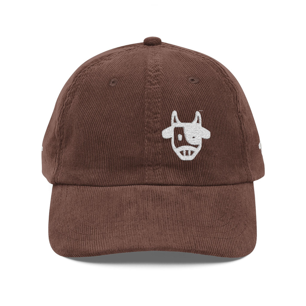 Corduroy Cap with Embroidered Design, Trendy Accessories for Fashion Lovers, Unique Gift for Holidays, Casual Daily Wear Printify