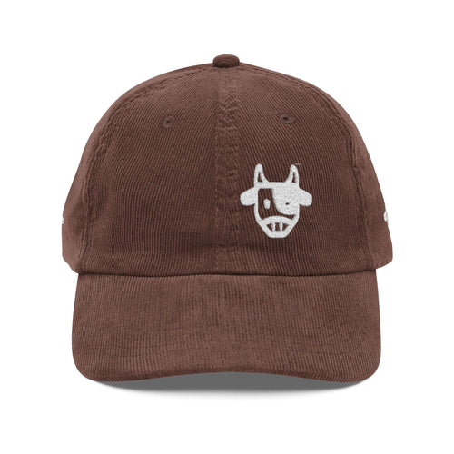 Corduroy Cap with Embroidered Design, Trendy Accessories for Fashion Lovers, Unique Gift for Holidays, Casual Daily Wear Printify