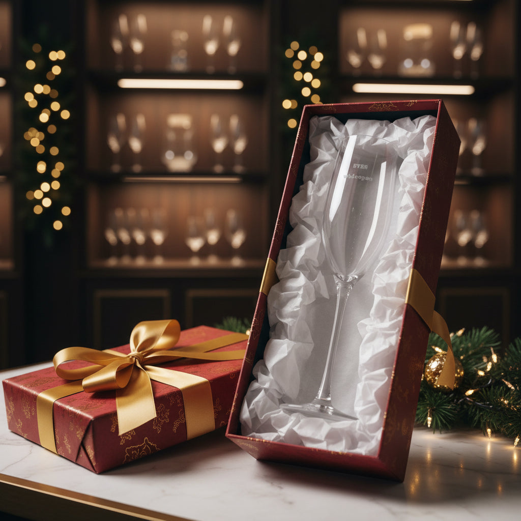 Engraved Champagne Glass, Personalized Wedding Toast, Elegant Gift for Anniversaries, Bridal Showers, DIY Mimosas, Custom Drinkware Printify