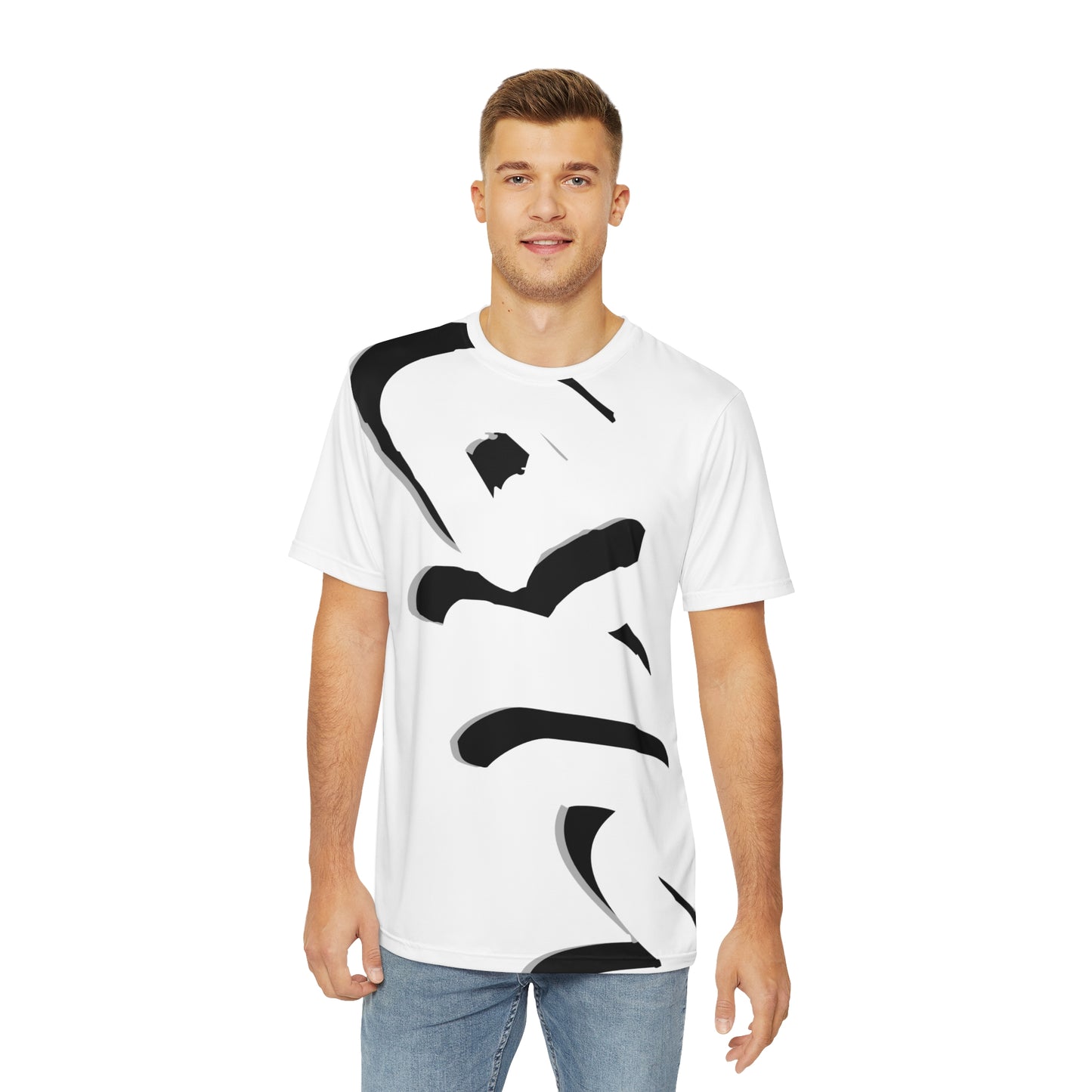 Men's Artistic Graphic Tee – Stylish Polyester Top for Casual Wear