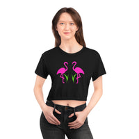 Flamingo Crop Tee - Fun Summer Fashion, Beachwear, Tropical Party Outfit, Gift for Her, Vacation Style