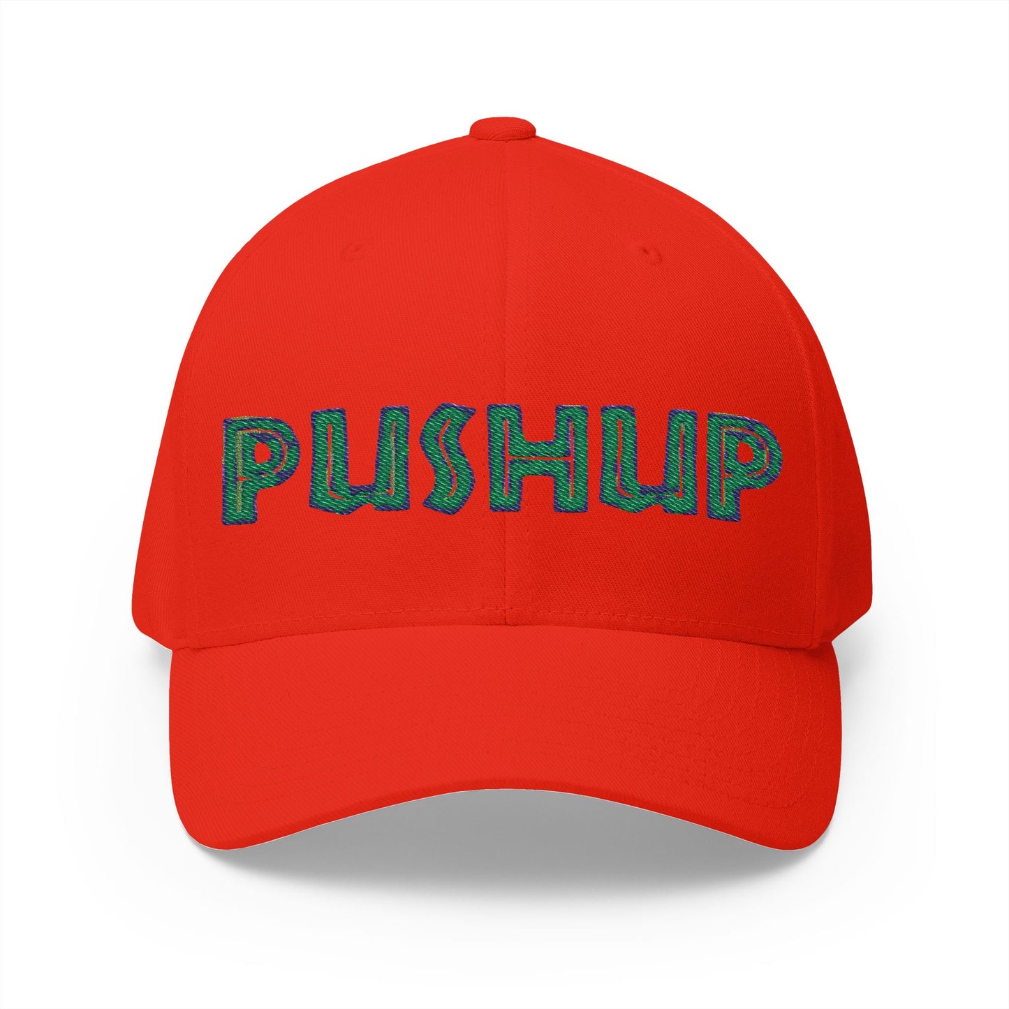 Motivational Embroidered Cap - 'PUSHUP' Structured Hat