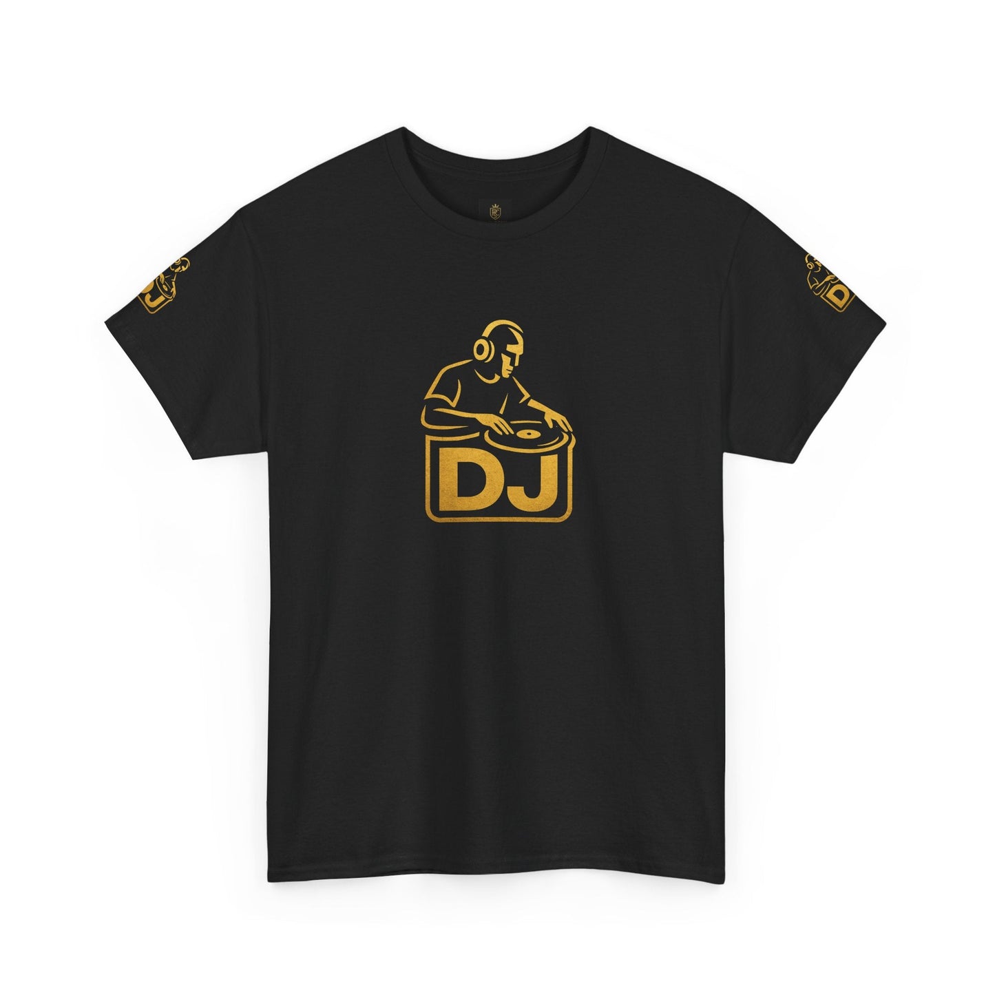 DJ Graphic Tee — Gold Turntable DJ Shirt for Music Lovers Printify