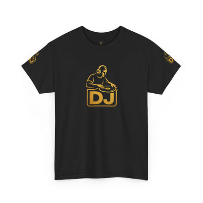 DJ Graphic Tee — Gold Turntable DJ Shirt for Music Lovers Printify