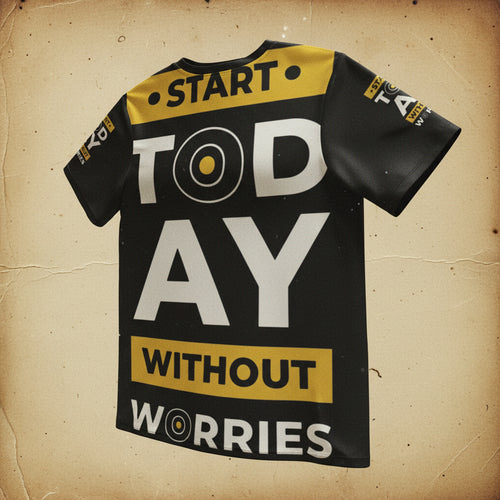 Motivational 'Start Today Without Worries' Men's Tee