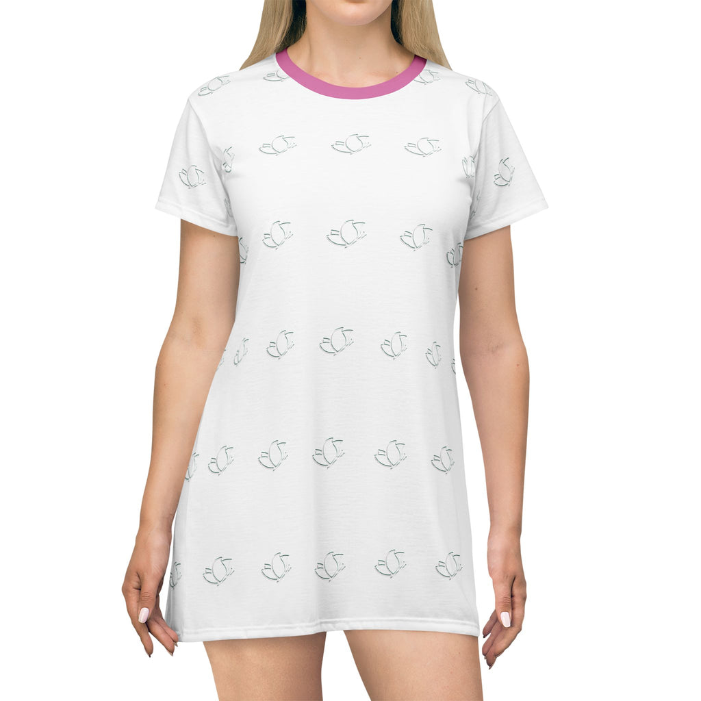 R- T-Shirt Dress Women's Casual Summer Short Sleeve Loose Tunic T-Shirt Dress