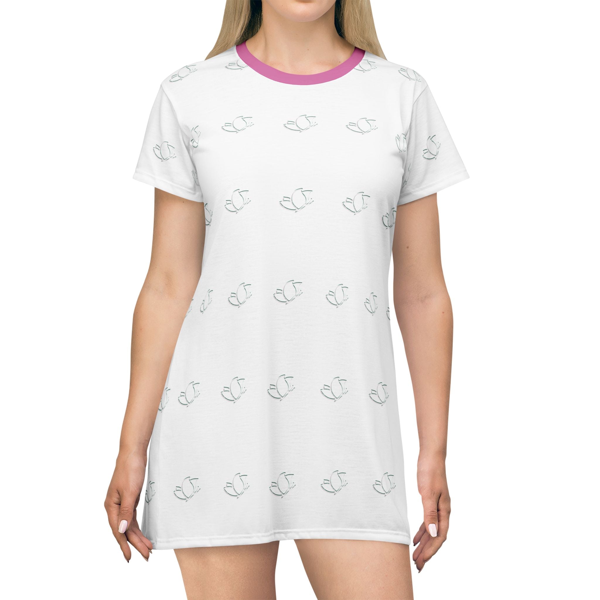 R- T-Shirt Dress Women's Casual Summer Short Sleeve Loose Tunic T-Shirt Dress