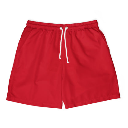 Bold Unisex Swim Shorts - Bright Red Beachwear, Summer Essentials, Vacation Attire, Pool Party, Surfing Gear