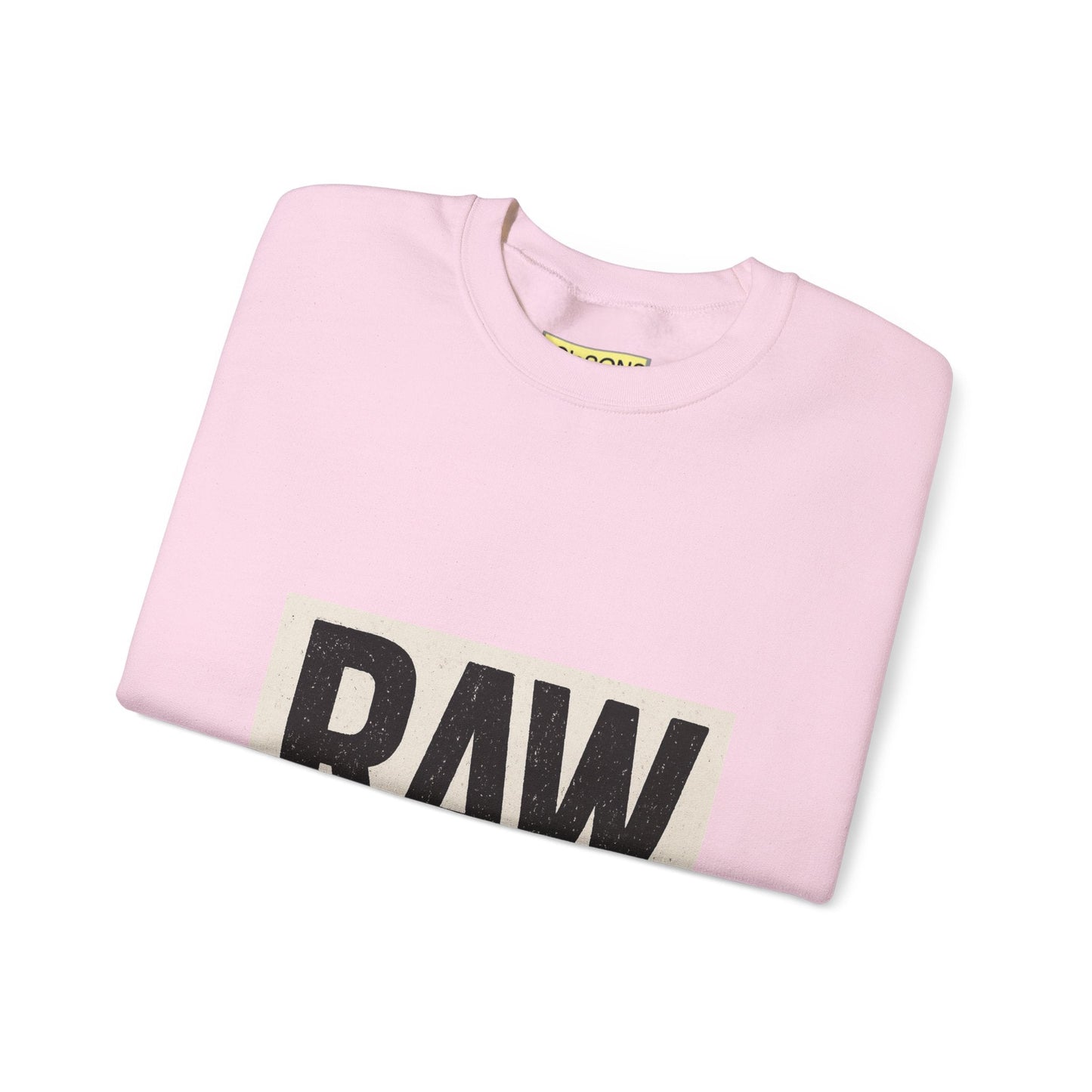 Stylish RAW Graphic Crewneck Sweatshirt, Unisex Casual Wear, Cozy Winter Layer, Trendy Streetwear, Perfect Gift for Him/Her Printify