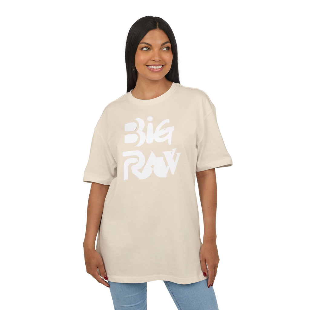 Oversize Tee Big Raw Print Unisex Heavy T-Shirt Printify