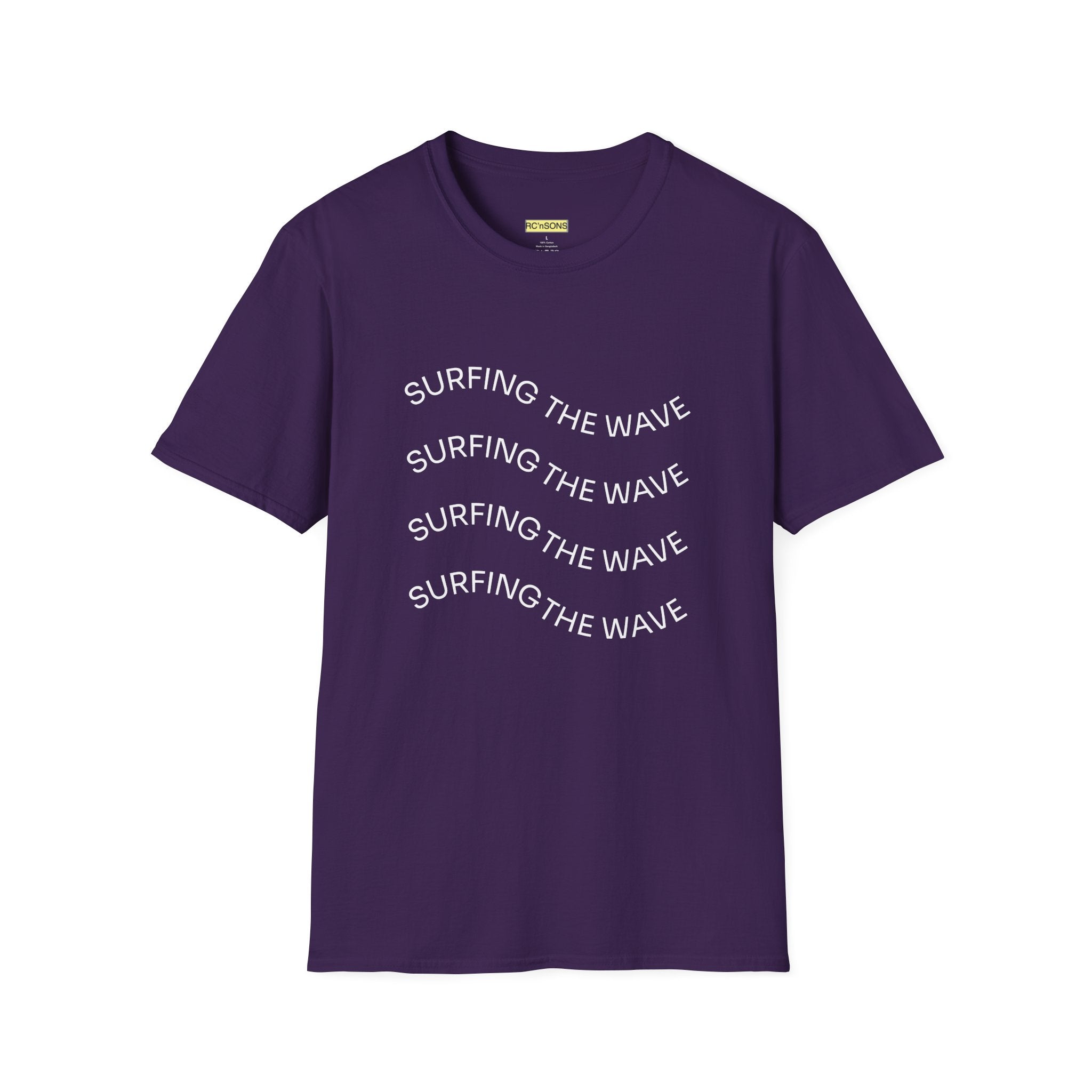 Surfing the Wave Unisex Softstyle T-Shirt, Beachwear, Summer Apparel, Gift for Surfers, Casual Tee, Surfing Theme Shirt