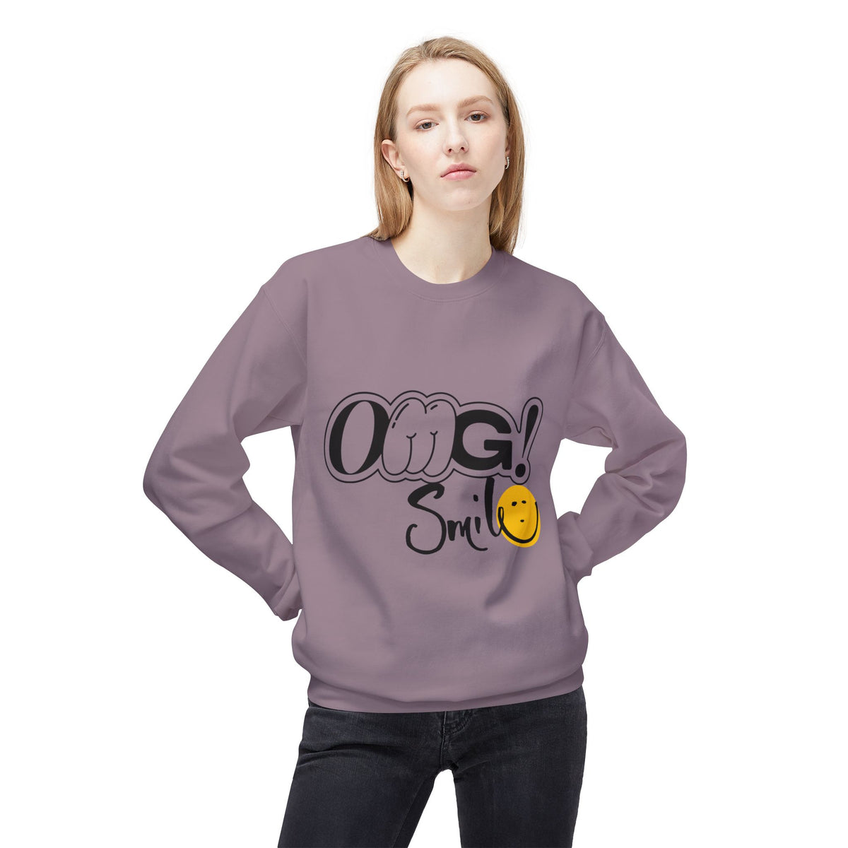 OMG!Smile Softstyle  Crewneck Sweatshirt