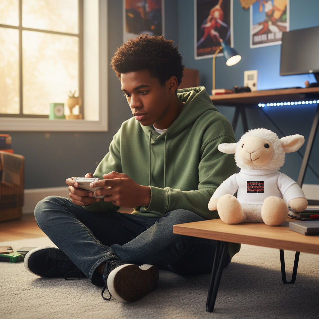 New Year Plush Toy with T-Shirt,Cute Stuffed Animal Printify