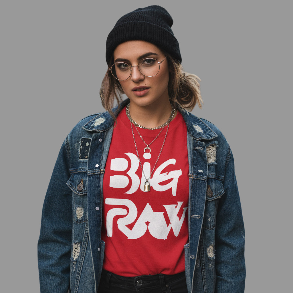 Big Raw Unisex Heavy Cotton Tee, Casual Streetwear Shirt, Gift for Him or Her, Everyday Fashion, Graphic Tee, Trendy Apparel Printify
