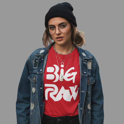 Big Raw Unisex Heavy Cotton Tee, Casual Streetwear Shirt, Gift for Him or Her, Everyday Fashion, Graphic Tee, Trendy Apparel Printify