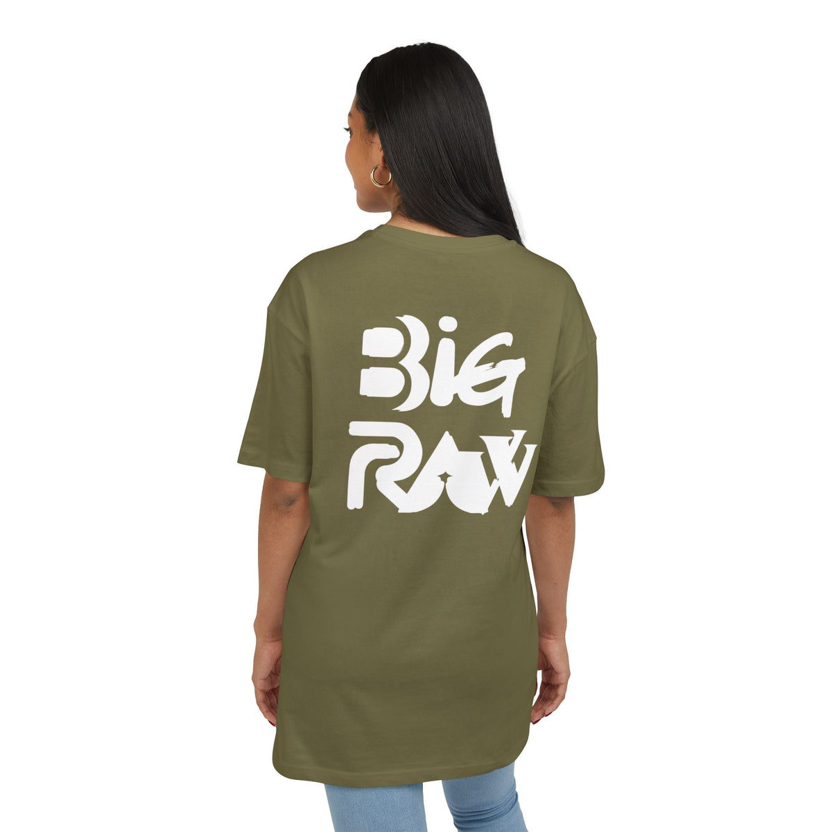 Oversize Tee Big Raw Print Unisex Heavy T-Shirt Printify