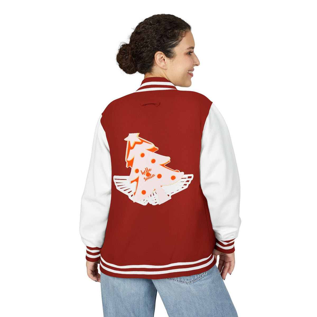 Letterman Jacket - 'hello santa' Design Printify
