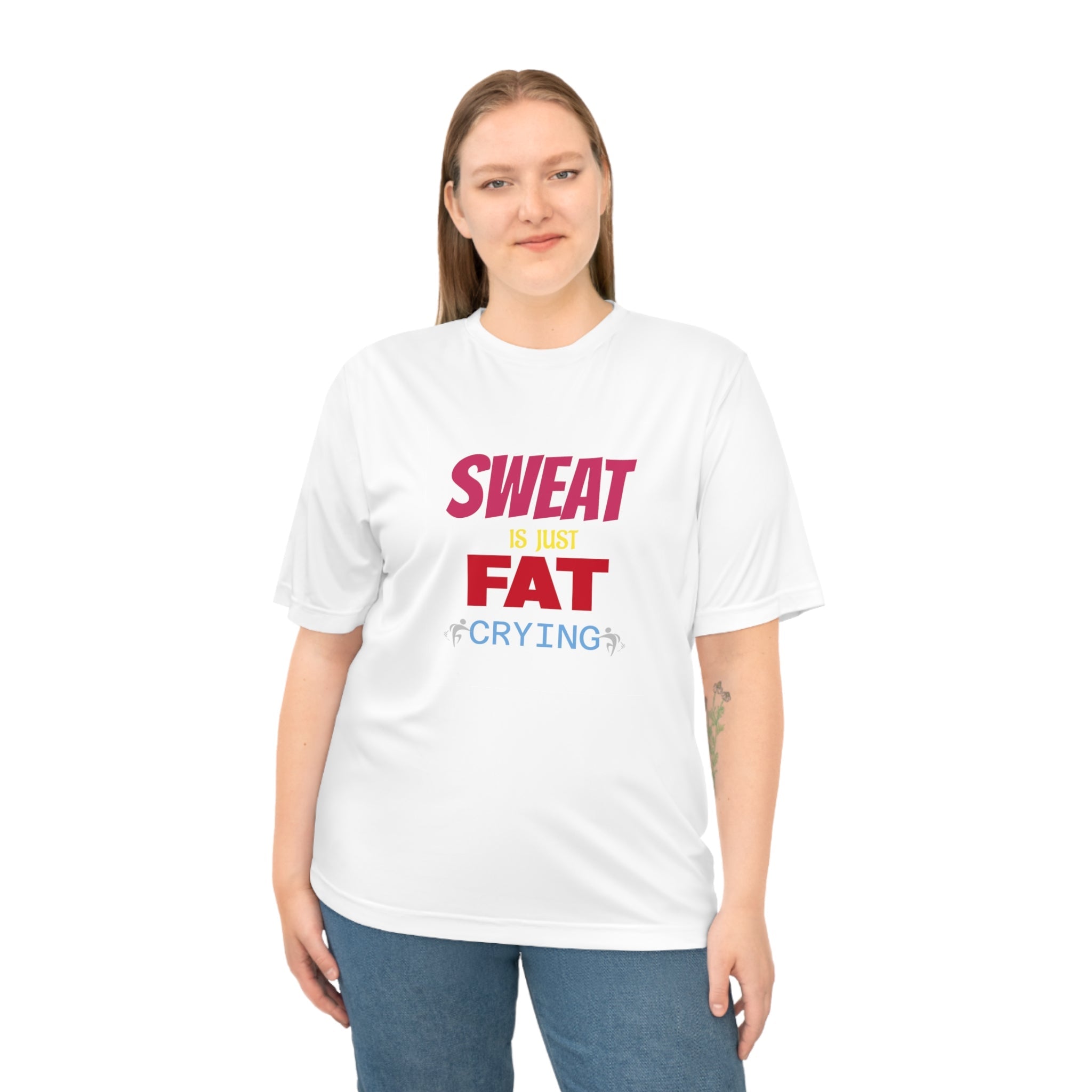 Motivational Fitness T-Shirt – Unisex Sweat is Just Fat Crying, Gym Apparel, Workout Shirt, Activewear, Gift for Fitness Enthusiasts Printify
