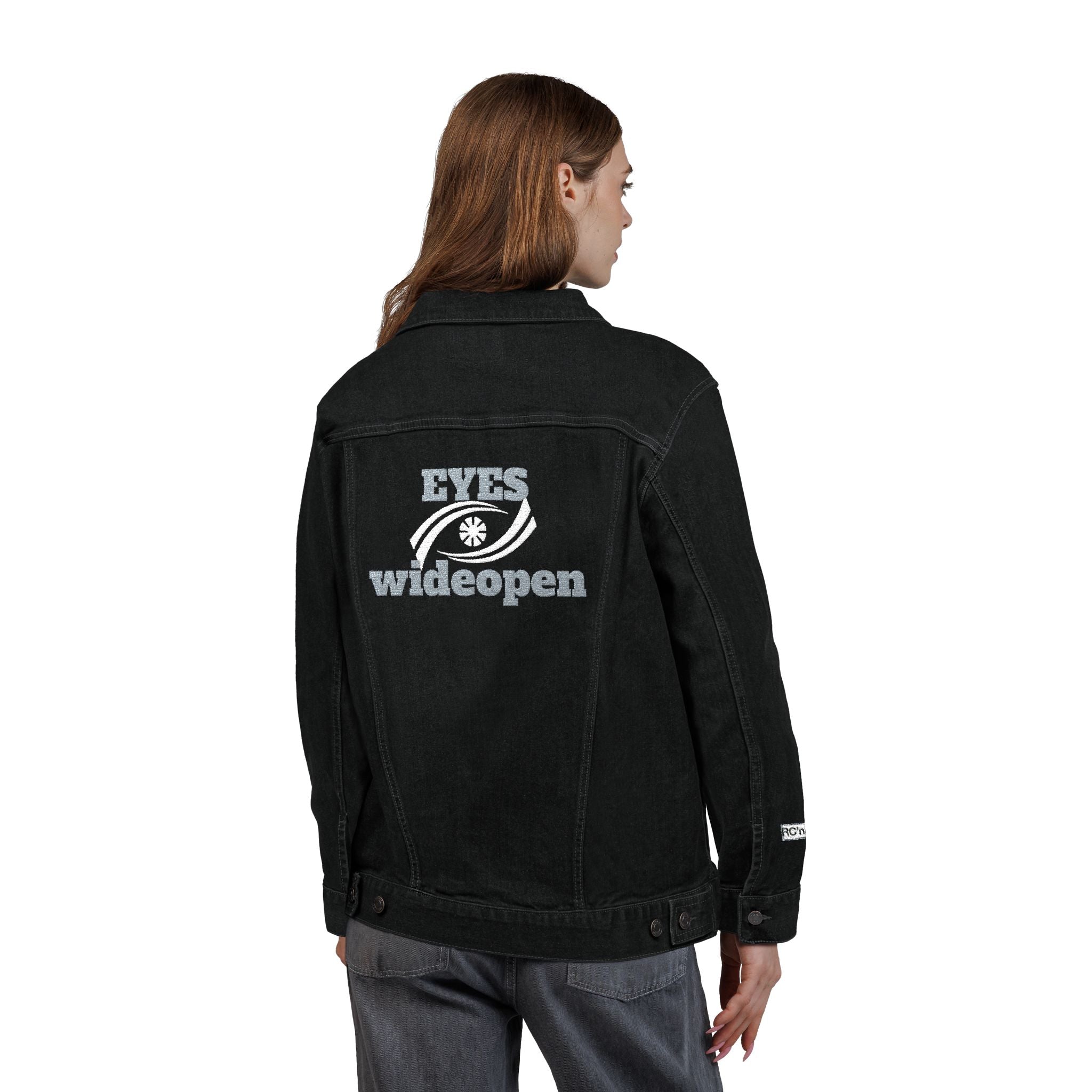 Embroidered Unisex Denim Jacket | Casual Oversized Jacket, Gift for Her, Streetwear Style, Unique Fashion Statement, Summer Layer Printify