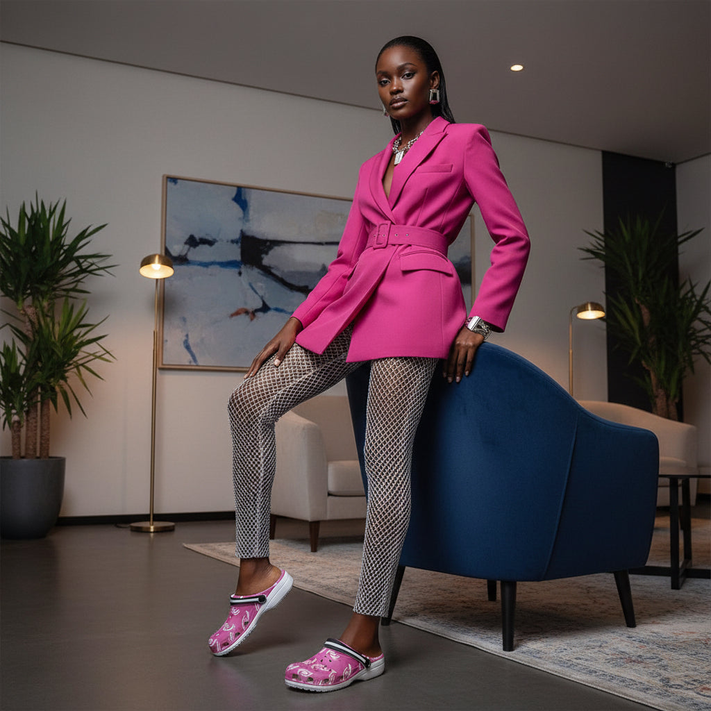 Chic Pink EVA Foam Clogs, Comfortable Slip-On Shoes for Home, Garden, and Office, Cute Lightweight Footwear for Women Printify