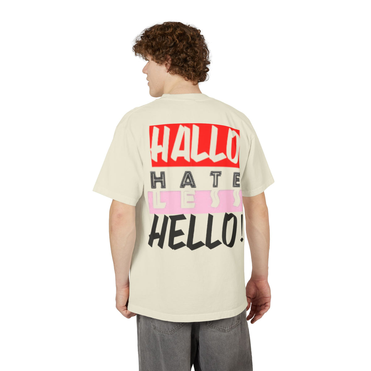 Hate Less Unisex Drop-Shoulder T-Shirt - Trendy Casual Wear