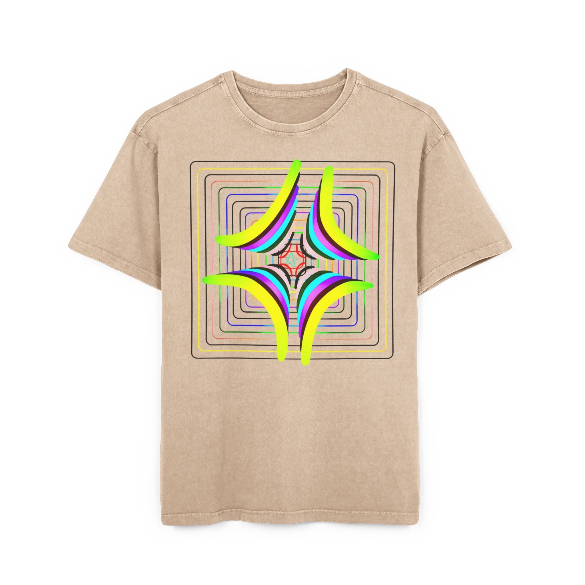 Acid Washed Heavy Oversize Tee-Rainbow 2024