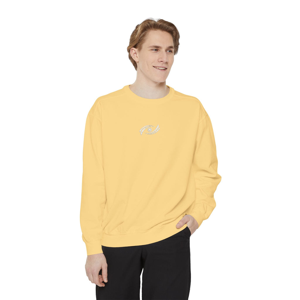 Garment-Dyed Sweatshirt, Cozy Unisex Pullover, Casual Comfortable Sweater, Perfect for Relaxing, Gift Idea for Friends and Family Printify