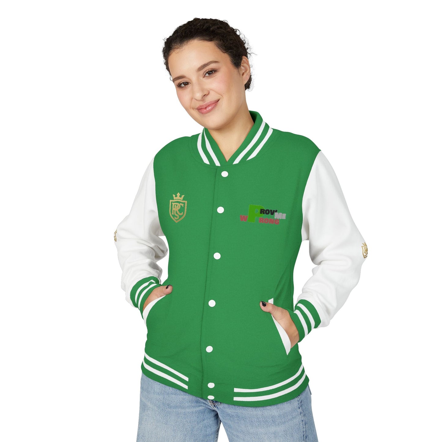 Unisex Heavyweight Letterman Jacket, Stylish Varsity Jacket, Casual Wear, Gift for Him/Her, Sports Team Apparel, College Spirit Gear Printify