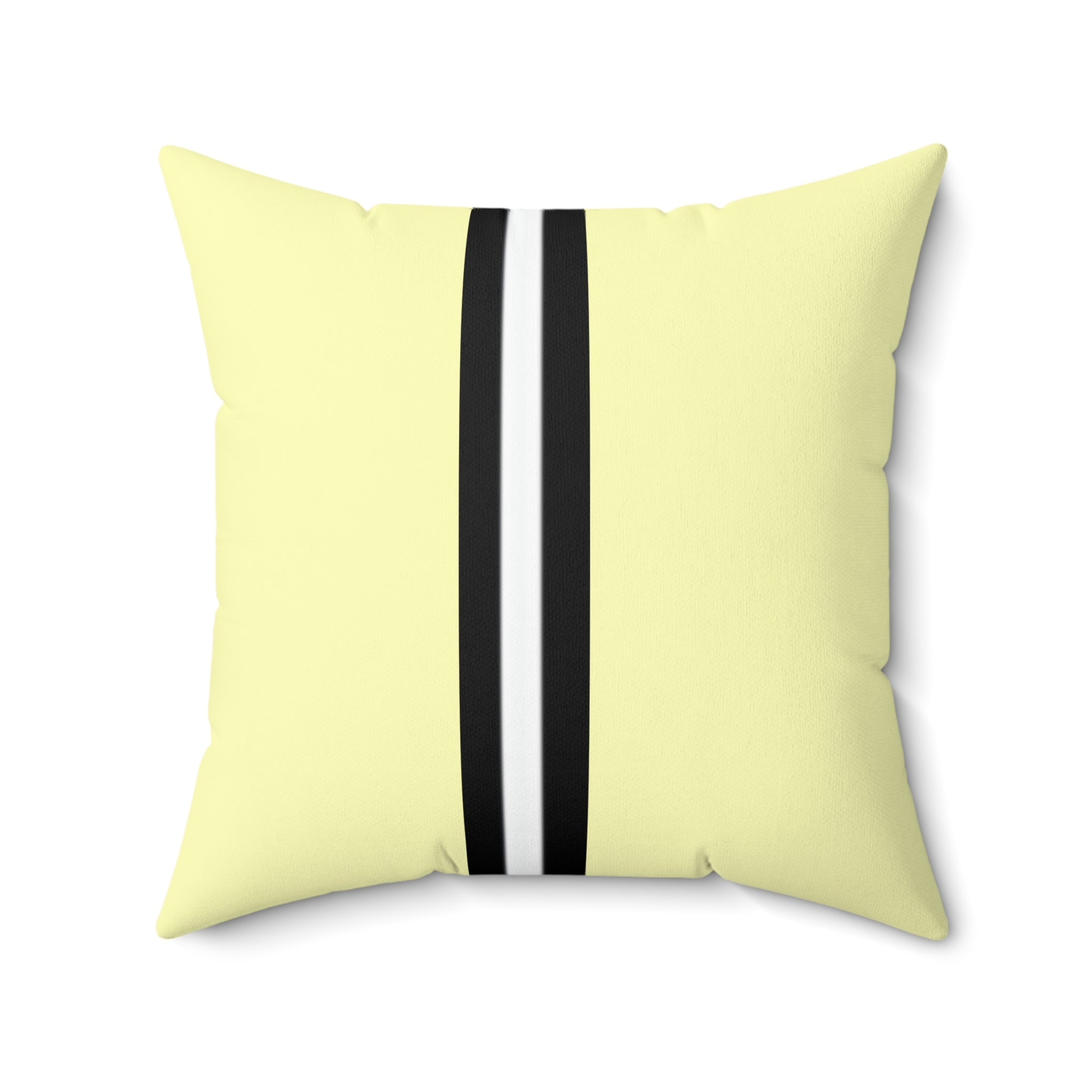 Square Pillow - Modern Striped Yellow for Cozy Living Spaces