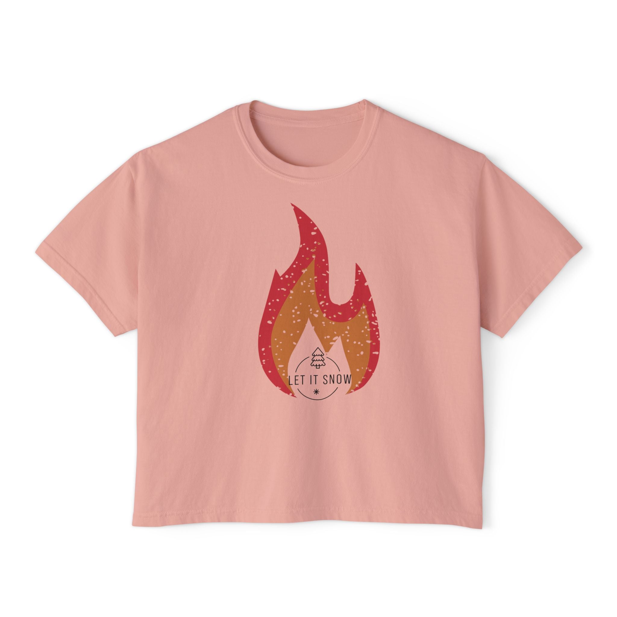 Boxy Tee - 'let it Snow' Design - Winter Holiday Shirt
