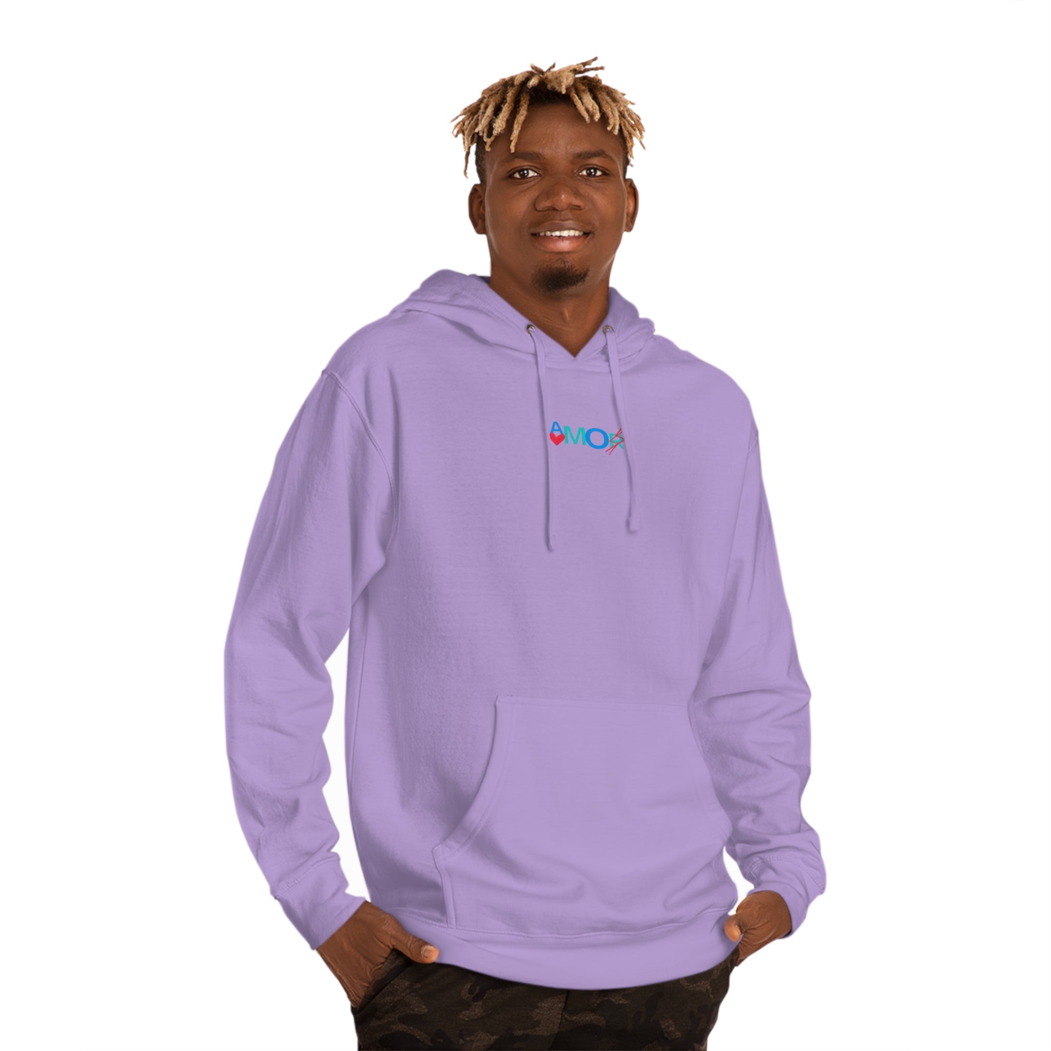 AMORX Unisex Hooded Sweatshirt - Cool and Edgy Love Typography Design Printify