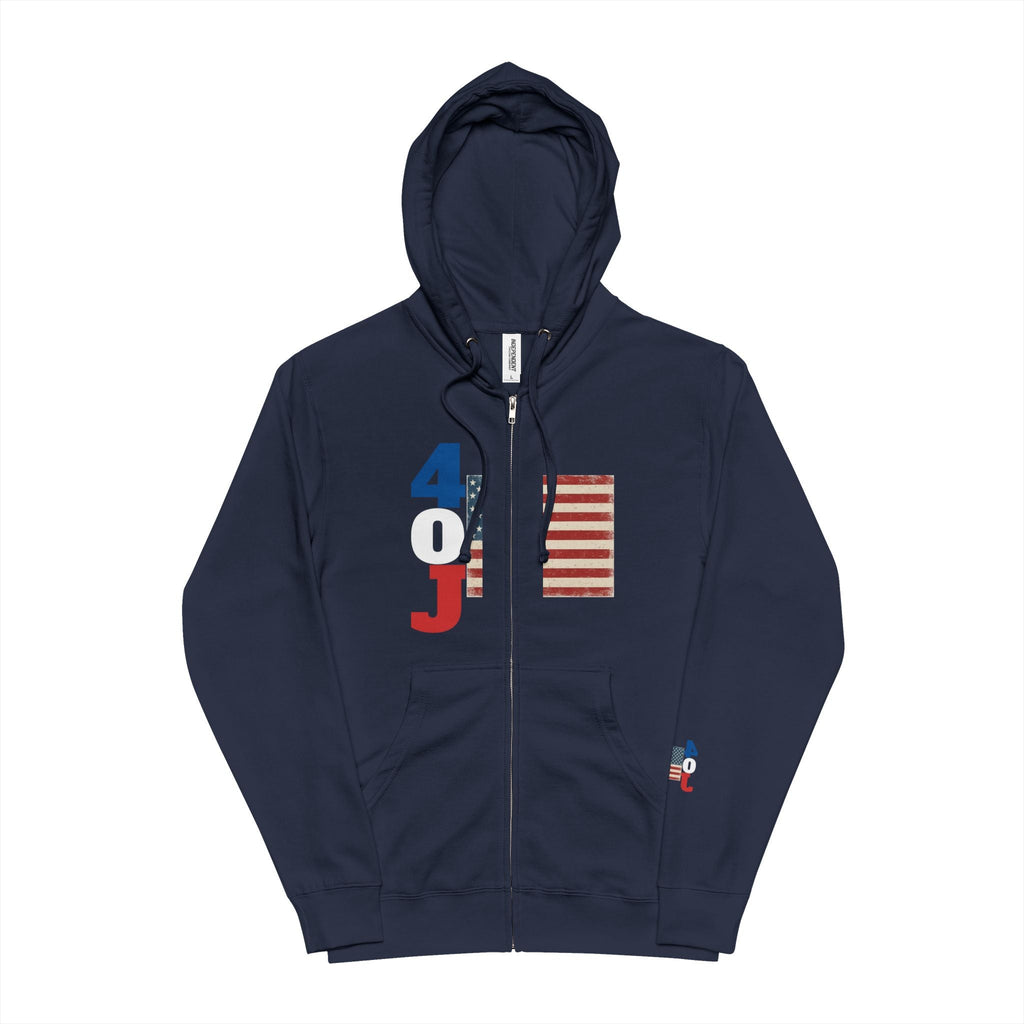 Patriotic Unisex Fleece Zip Up Hoodie, Cozy Pullover, Independence Day Apparel, Gift for Veterans, Casual Zip Hoodie Printify