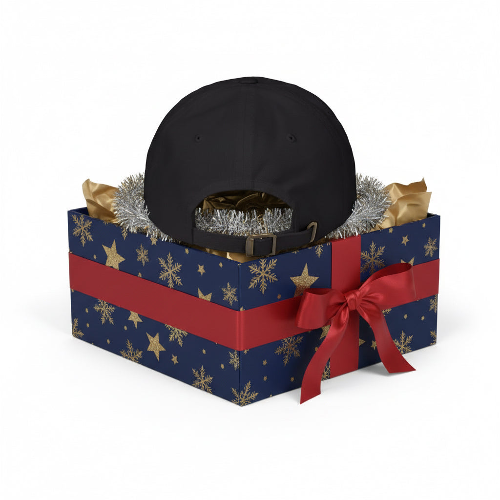 White Dad Cap with Gold DJ Logo Embroidery – Music Producer Hat Printify