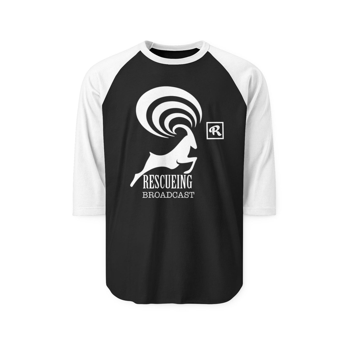 Rescueing Broadcast Unisex Raglan Shirt, Casual Tee, Gift for Animal Lovers, Sports Apparel, Eco-Conscious Fashion