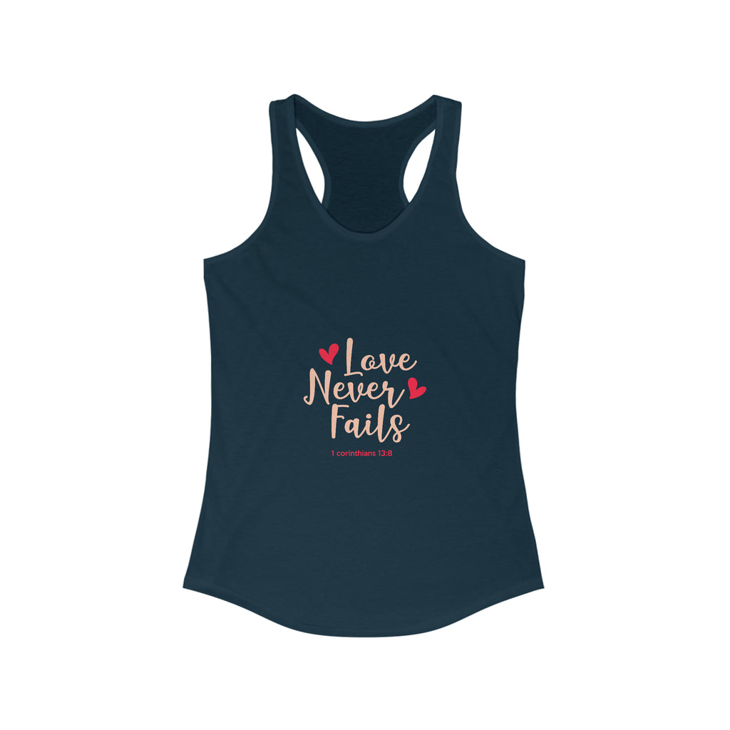 Women's Ideal Racerback Tank-Love Never Fails