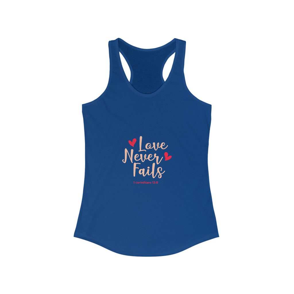 Women's Ideal Racerback Tank-Love Never Fails