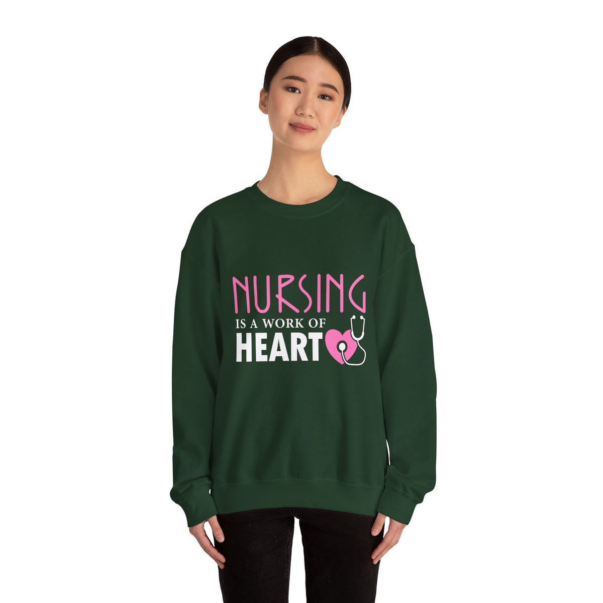 Nursing Is A Work Of Heart Unisex Sweatshirt Printify