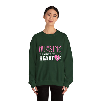 Nursing Is A Work Of Heart Unisex Sweatshirt Printify