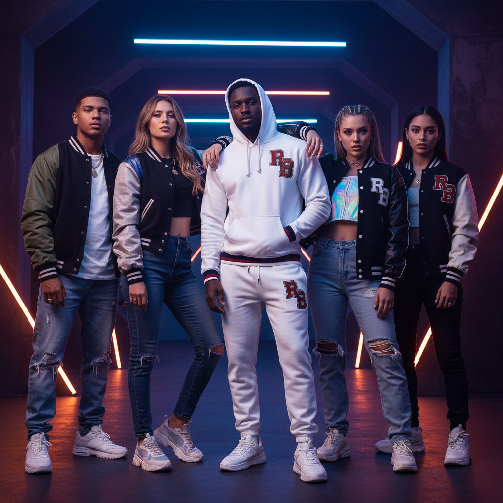 Varsity RB Hoodie – Retro Letterman Pullover Printify