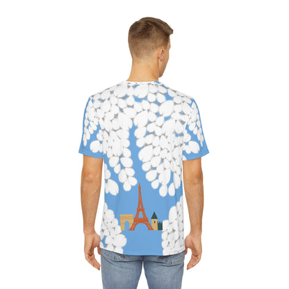 Parisian Spring Men's Tee, Floral Print Tee, Travel Shirt, Casual Wear, Unique Gift, Everyday Style Printify