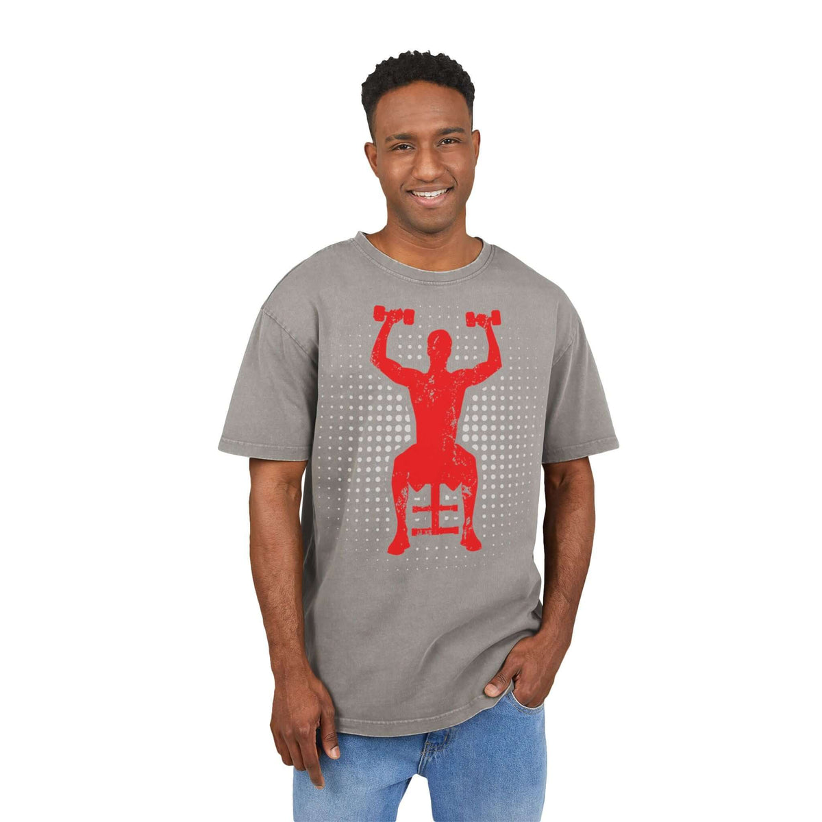 Oversize Tee - Off To Gym Acid Washed Men's T-Shirt