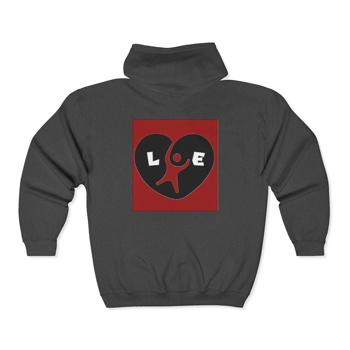Heart Love Graphic Zip Hoodie, unisex Printify