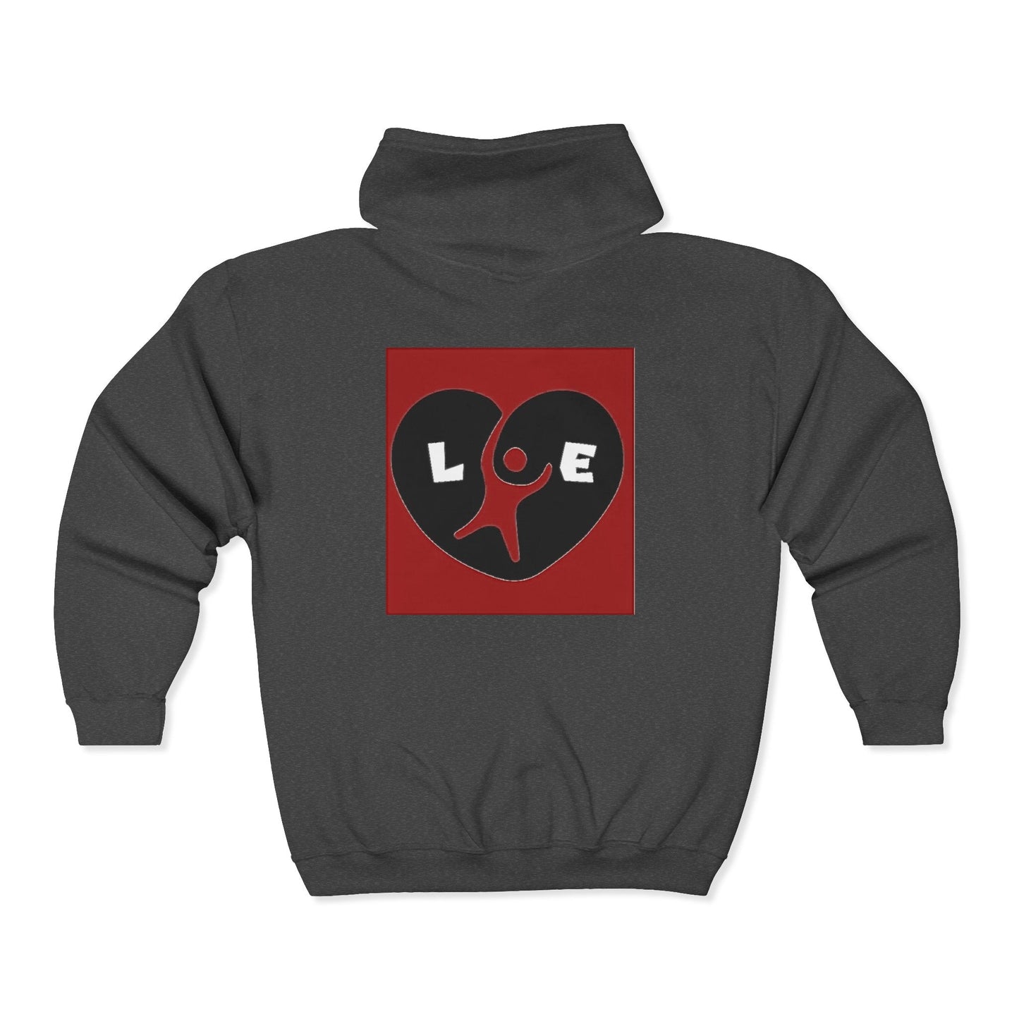 Heart Love Graphic Zip Hoodie, unisex Printify