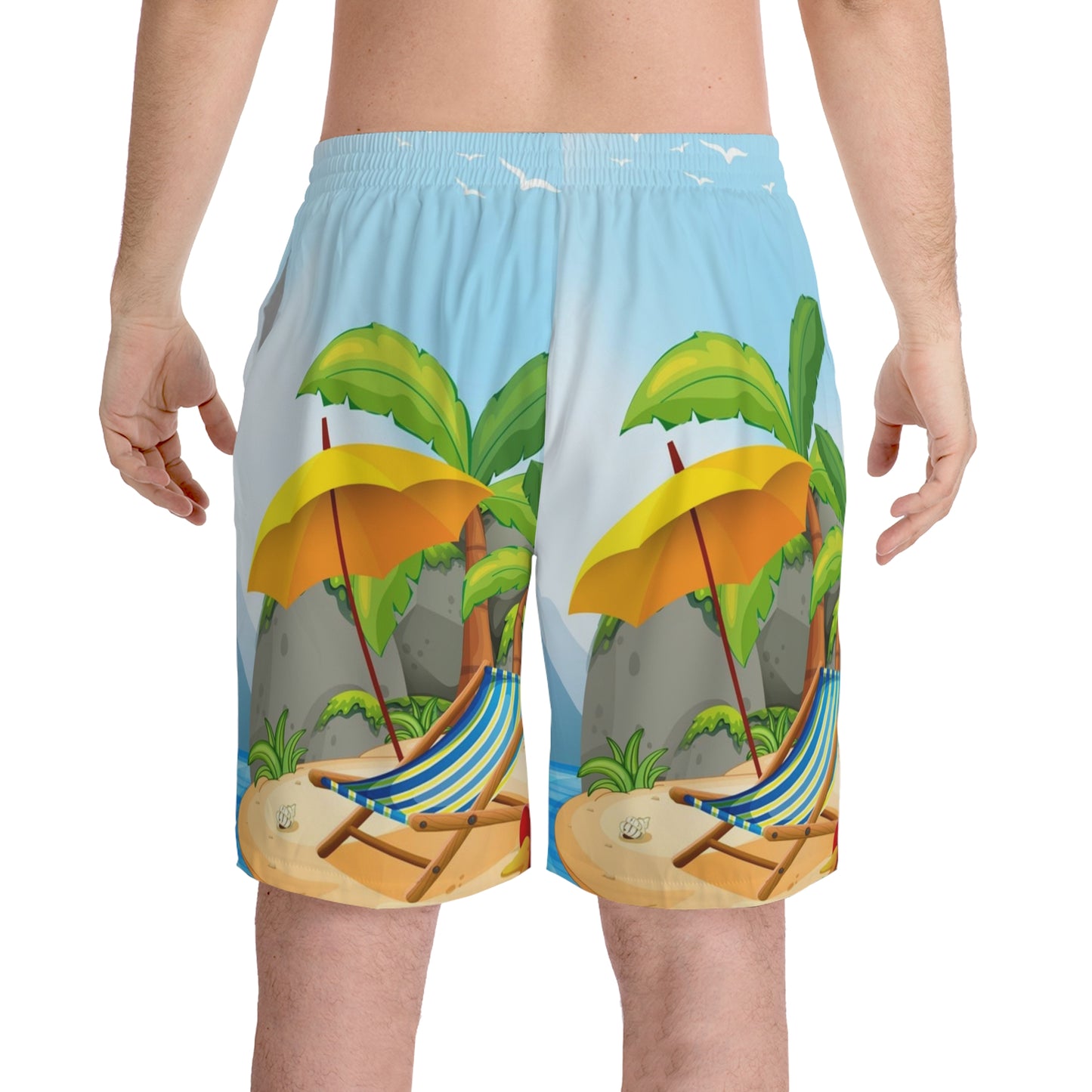 Men's Elastic Beach Shorts (AOP)