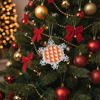 Pewter Snowflake Ornament - Hello Santa Design Printify