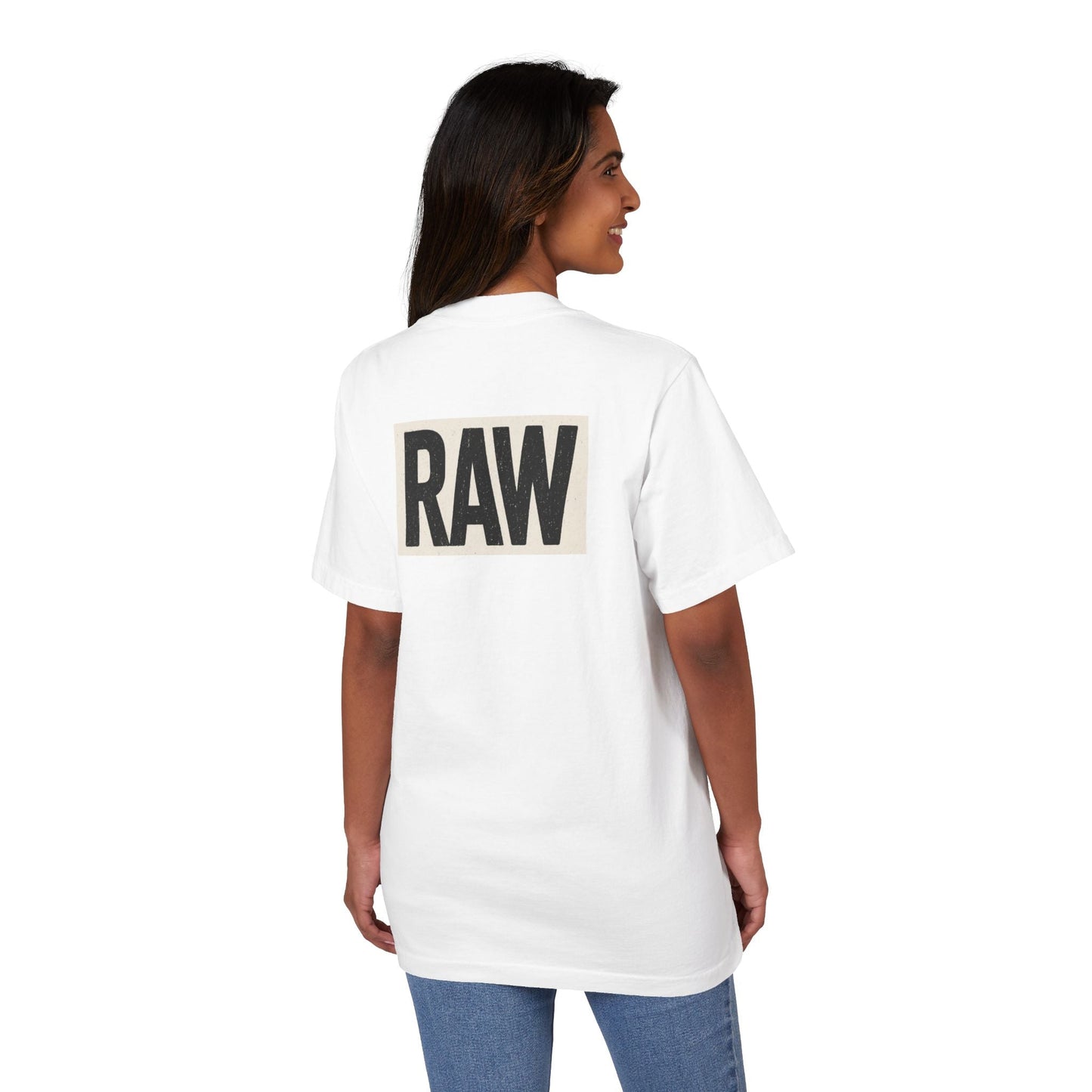 Stylish Unisex Graphic T-Shirt with 'RAW' Print, Casual Streetwear, Everyday Wear, Gift for Friends, Fashionable Basics Printify