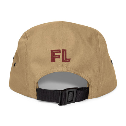 Stylish 5 Panel Cap with FL Embroidery, Casual Hat for Outdoor Adventures, Trendy Gift for Fashion Lovers, Summer Accessory, Unisex Headwear