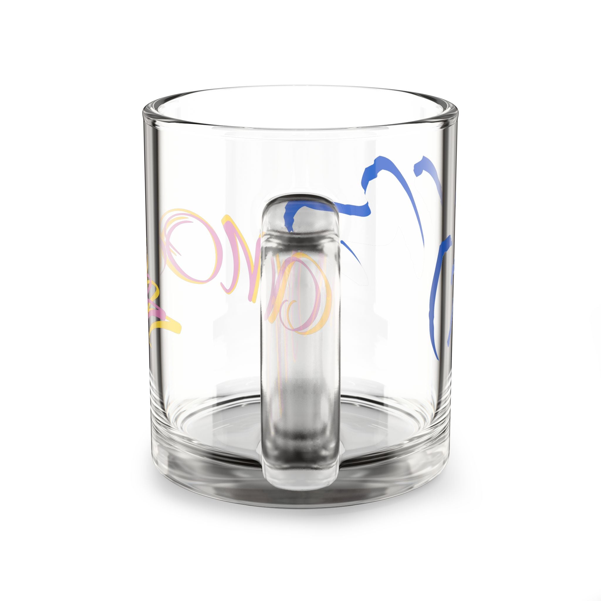 Artistic 10oz Glass Mug - Colorful Abstract Design for Everyday Use