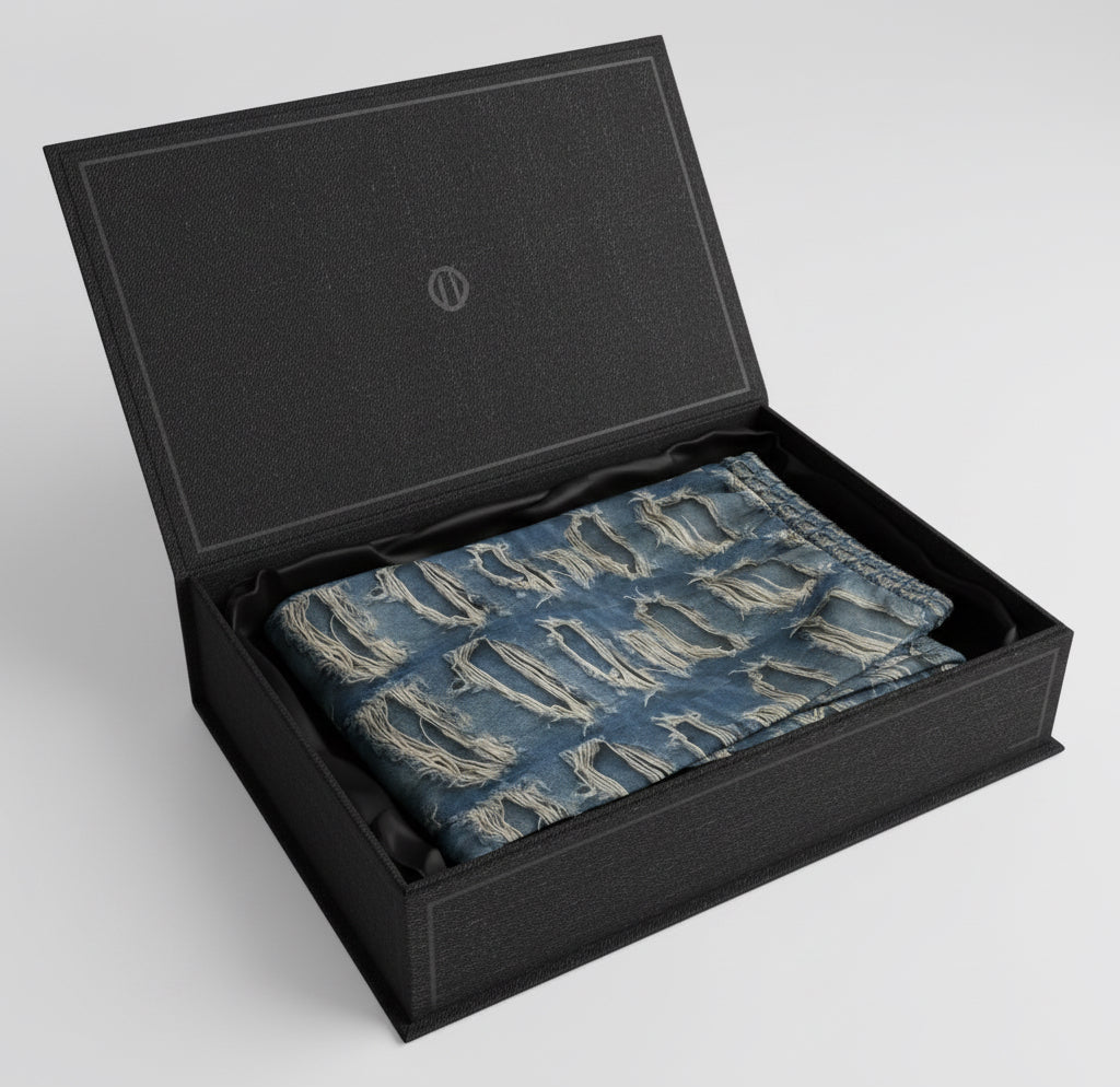 Denim-Inspired Unisex Swim Shorts, Cool Beachwear, Summer Essentials, Vacation Outfit, Stylish Swim Trunks, Perfect for Pool Parties Printify