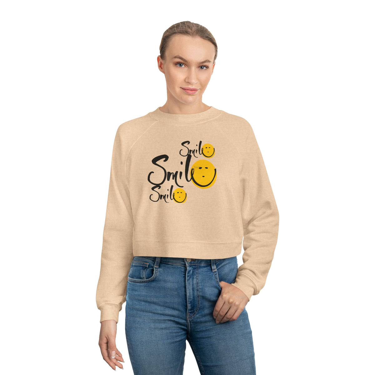 Smile Smile Smile Cropped Fleece Pullover